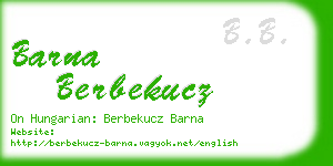 barna berbekucz business card